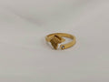Anillo ajustable abierto mariposa y flor rosal de acero inoxidable oro 18K waterproof