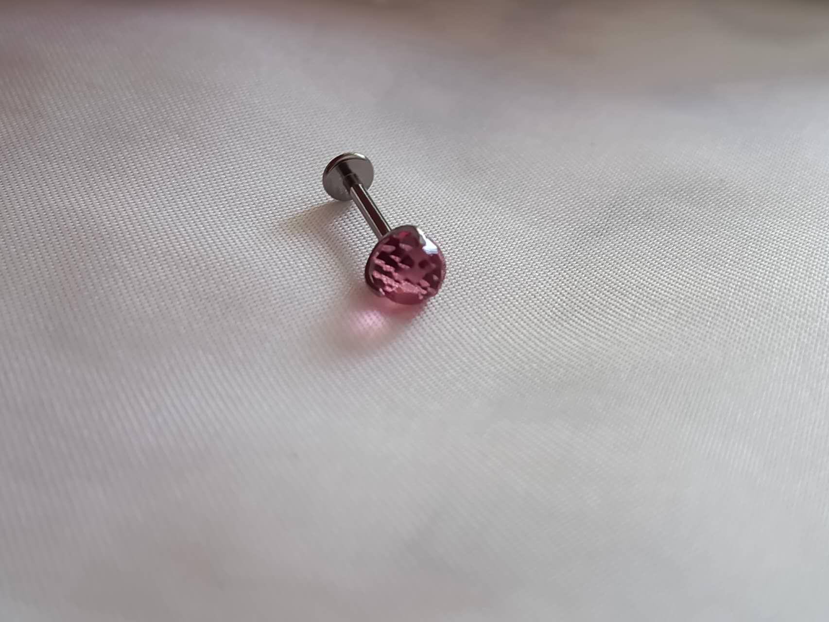 Pendientes  de bola con corte diamane cristal titanio F136