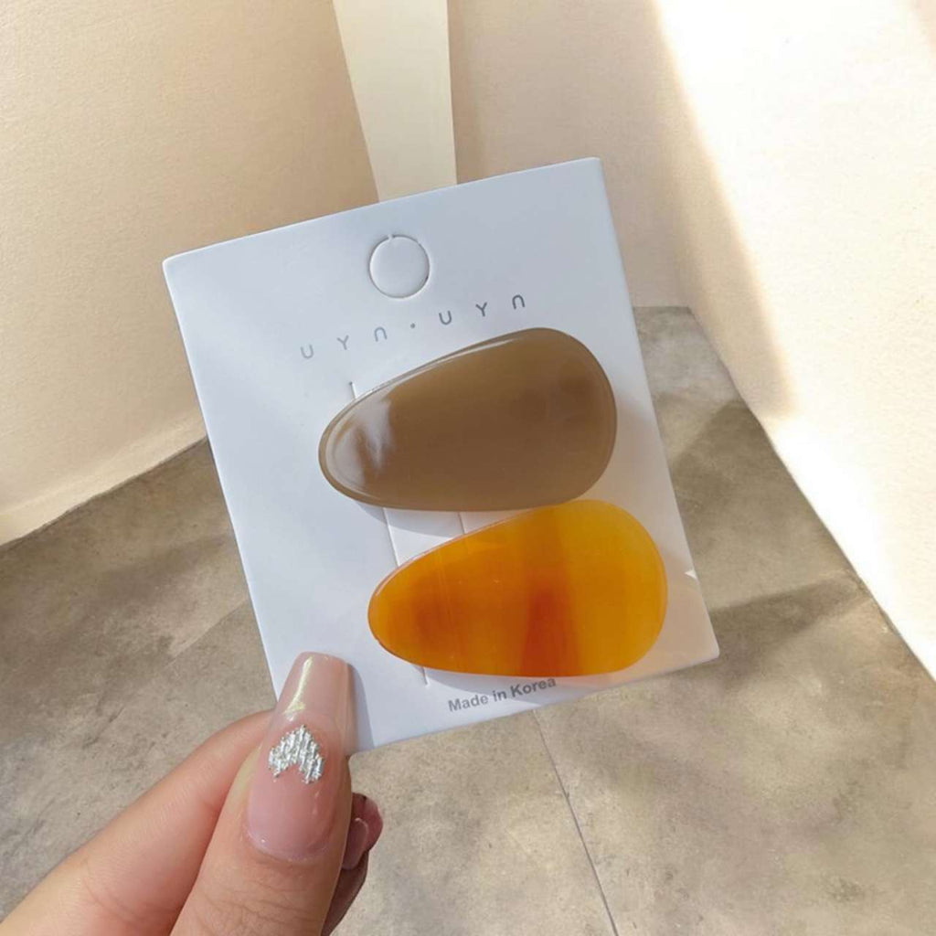 Set de 2 Pinzas ovaladas Laterales de Acetato para el Pelo