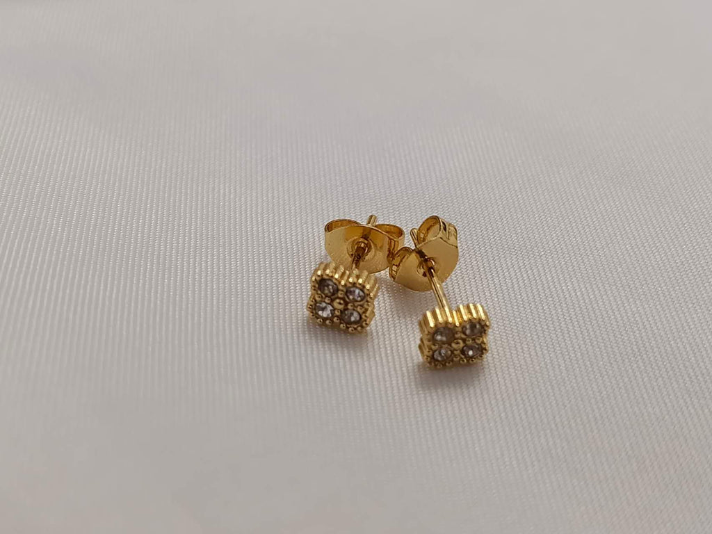 Set de joyas collar ajustable en Y de cuentas de trebol pulsera pendientes a juego de acero inoxidable oro 18K waterproof