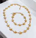 Set de joyas collar ajustable de cuenas de estrellas del mar y pulsera a juego de acero inoxidable oro 18K PVD Waterproof tarnish-free