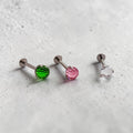 Pendientes  de bola con corte diamane cristal titanio F136