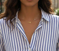 Conjunto collar cruz y pulsera circonita acero oro 18K PVD