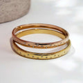 Brazalete ancho estrella polar circonita de acero inoxidable oro 18K waterproof