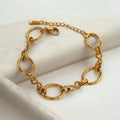 Pulsera de aros anchos infinito de acero inoxidable oro 18K waterproof tarnish-free