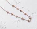 Collar ajustable extensor de cuentas trebol acero inoxidable oro rosa 18K PVD waterproof tarnish-free
