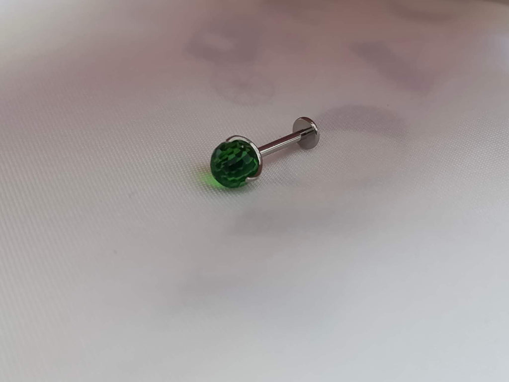 Pendientes  de bola con corte diamane cristal titanio F136